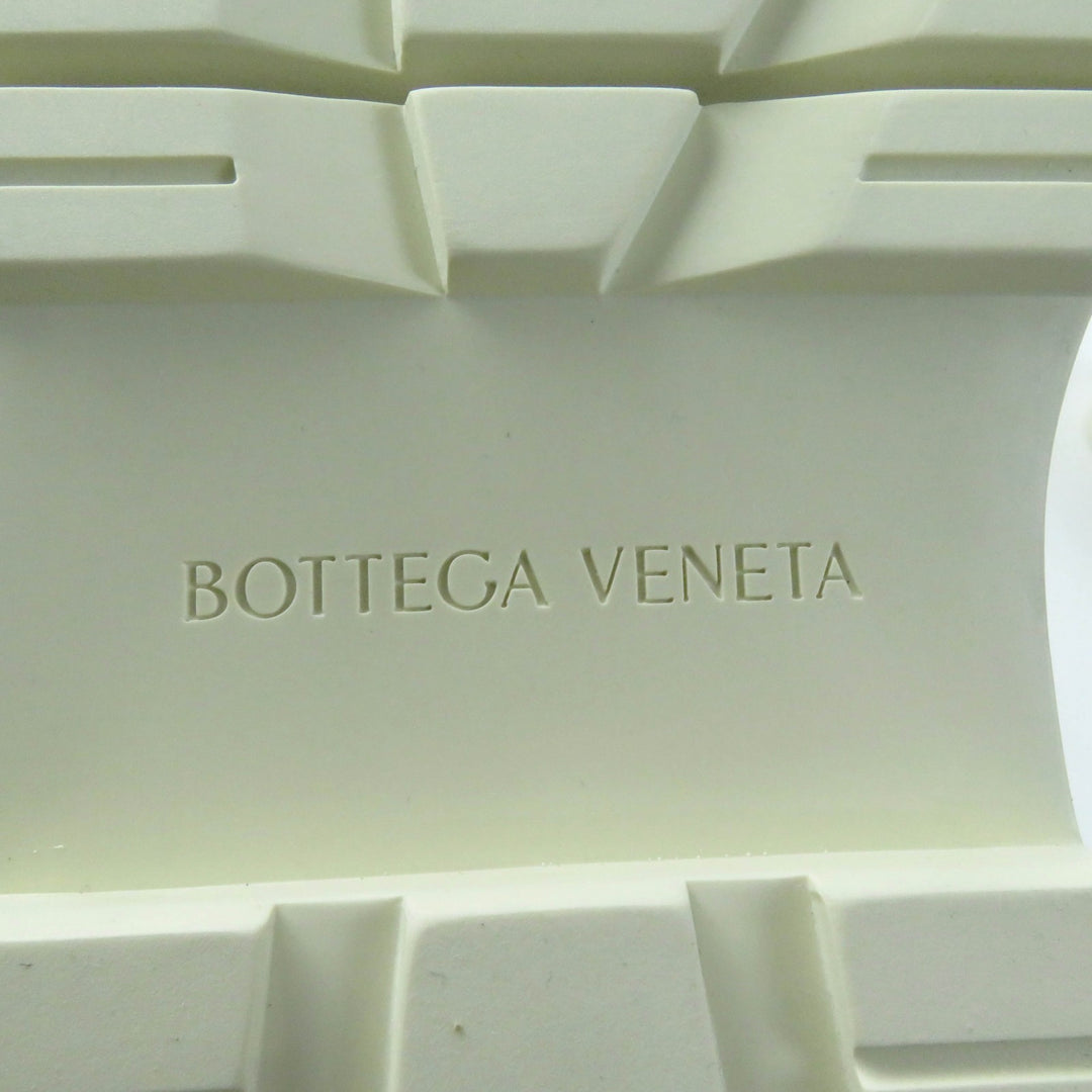 極美品★BOTTEGAVENETA ボッテガヴェネタ タイヤ チェルシーブーツ レザー サイドゴアブーツ ブラック ホワイト 38 伊製 レディース