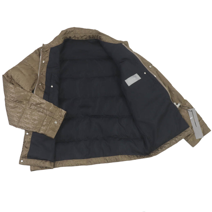 未使用品□DIOR ディオール オム 22AW 293C436A4462 オブリーク ロゴワッペン WZIP ダウンジャケット マロン 48 イタリア製 正規品
