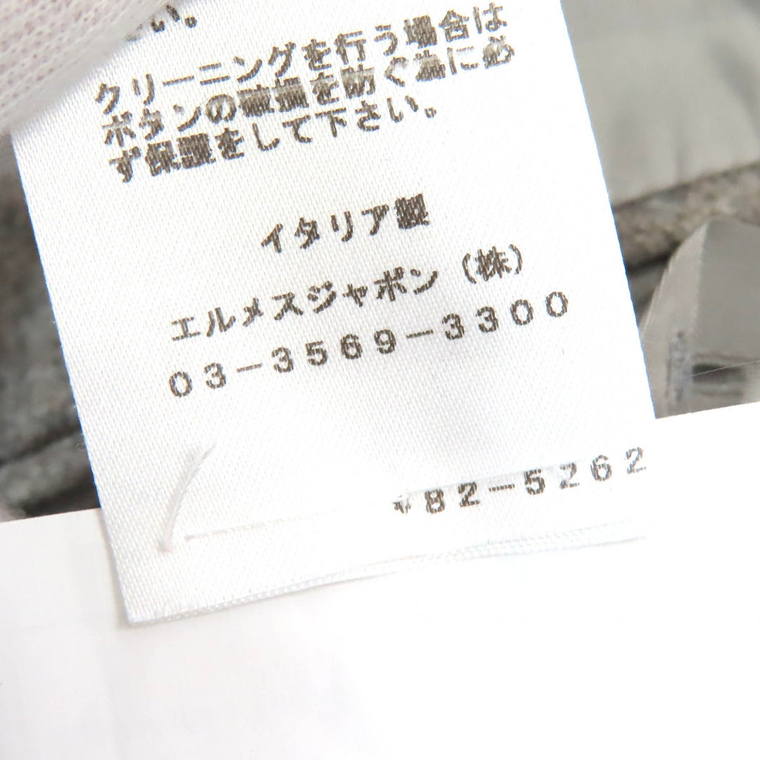 美品△HERMES エルメス 2018年製 ウール100％ 裏地ロゴ総柄 中綿入り シングル テーラードジャケット グレー 46 伊製 正規品 メンズ