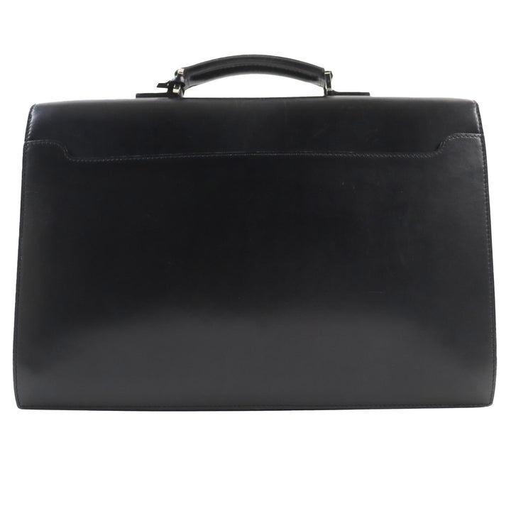 良品●超希少 John Lobb ジョンロブ Wモンク ウィリアム レザーブリーフケース・ビジネスバッグ ブラック シルバー金具 フランス製