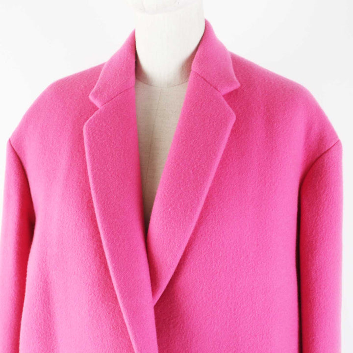極美品◎CELINE セリーヌ 2 8H13/4903 エッグ クロンビーコート カシミヤ100％ 裏シルク 希少カラー ピンク 34 伊製 正規品 レディース