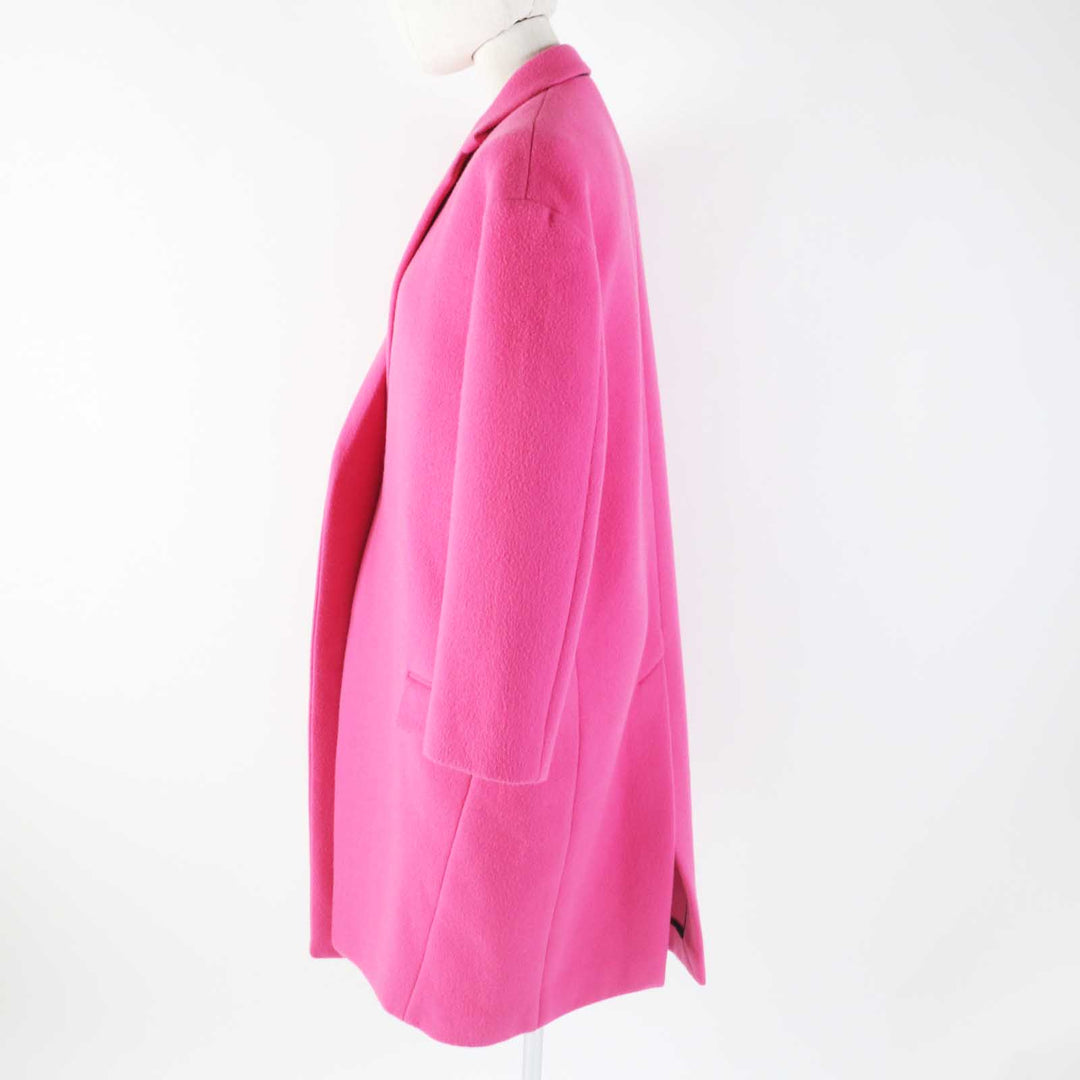 極美品◎CELINE セリーヌ 2 8H13/4903 エッグ クロンビーコート カシミヤ100％ 裏シルク 希少カラー ピンク 34 伊製 正規品 レディース