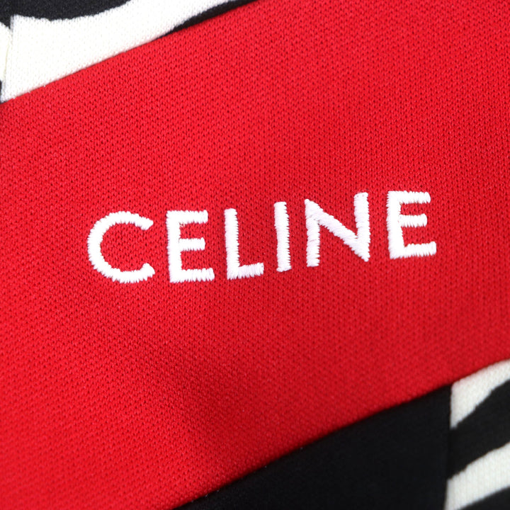 美品▼CELINE セリーヌ 22AW 2Y880426S ゼブラ柄 ダブルフェイス ロゴ刺繍 中綿 ブルゾン トラックスーツジャケット L ハンガー付 正規品
