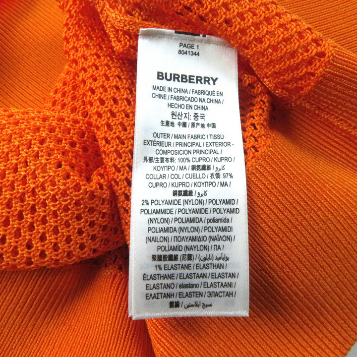 未使用品★BURBERRY バーバリー 8041344 チェック柄 Vネック 長袖 メッシュ チュニック トップス オレンジ SP 正規品 レディース