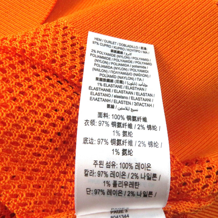 未使用品★BURBERRY バーバリー 8041344 チェック柄 Vネック 長袖 メッシュ チュニック トップス オレンジ SP 正規品 レディース