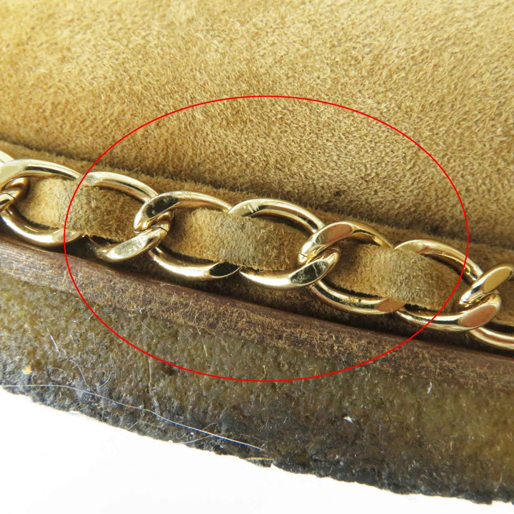良品◎CHANEL シャネル 18B G34113 ココマーク チェーン使い スウェードレザー ムートン ショートブーツ ブラウン ブラック 37 箱付 伊製