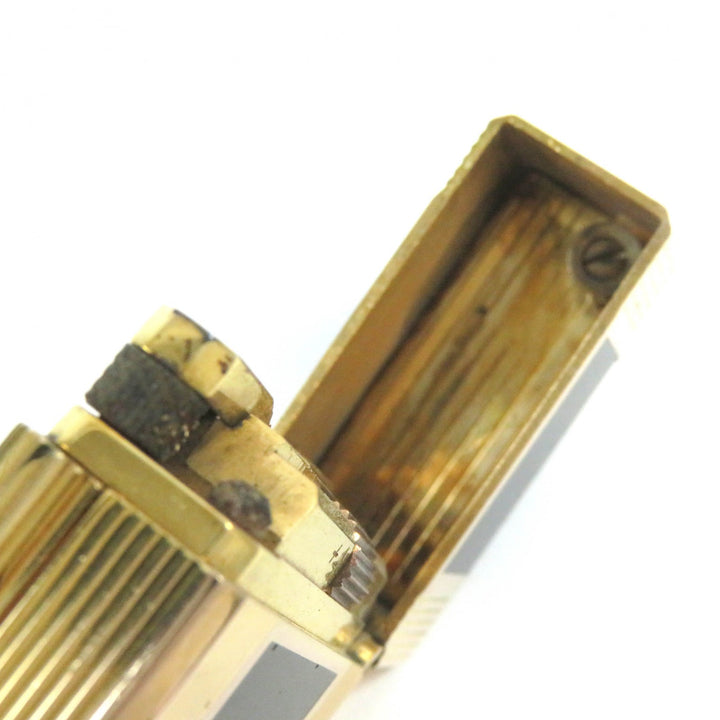 外装良品△Dupont デュポン ライン1 ロング ラッカー スクエア ローラー式 ガスライター 喫煙グッズ ゴールド ブラック メンズ 着火不可