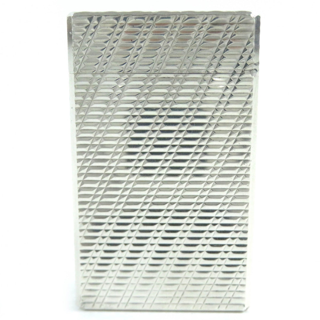 外装良品△Dupont デュポン ライン1 ロング 総柄 スクエア ローラー式 ガスライター 喫煙グッズ シルバー フランス製 メンズ 着火不可