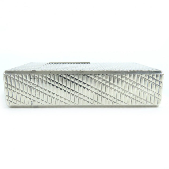 外装良品△Dupont デュポン ライン1 ロング 総柄 スクエア ローラー式 ガスライター 喫煙グッズ シルバー フランス製 メンズ 着火不可