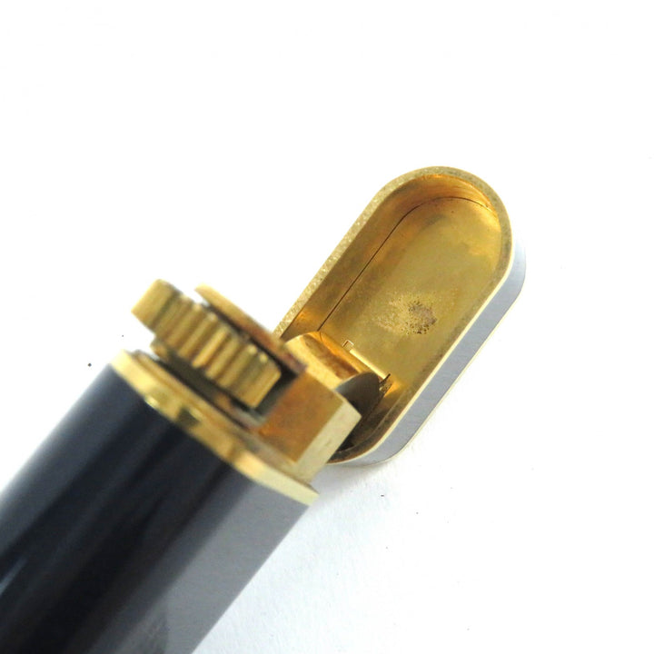 良品△Cartier カルティエ ラッカー オーバル ロゴ入り ガスライター 喫煙グッズ ネイビー ゴールド メンズ 着火確認済み オススメ◎