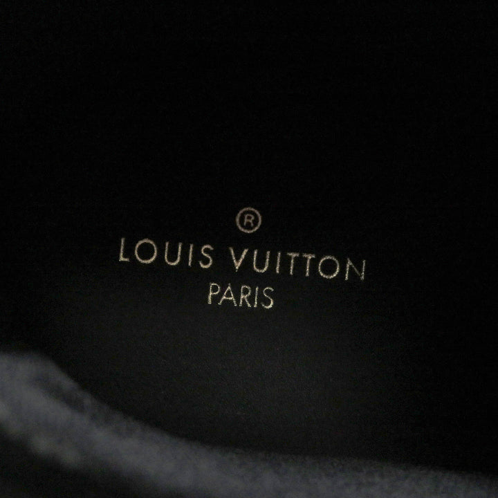 極美品□LOUIS VUITTON ルイヴィトン 2019年製 LV タトゥーライン レースアップ レザー ラバー ハイカットスニーカー 黒 5.5 イタリア製
