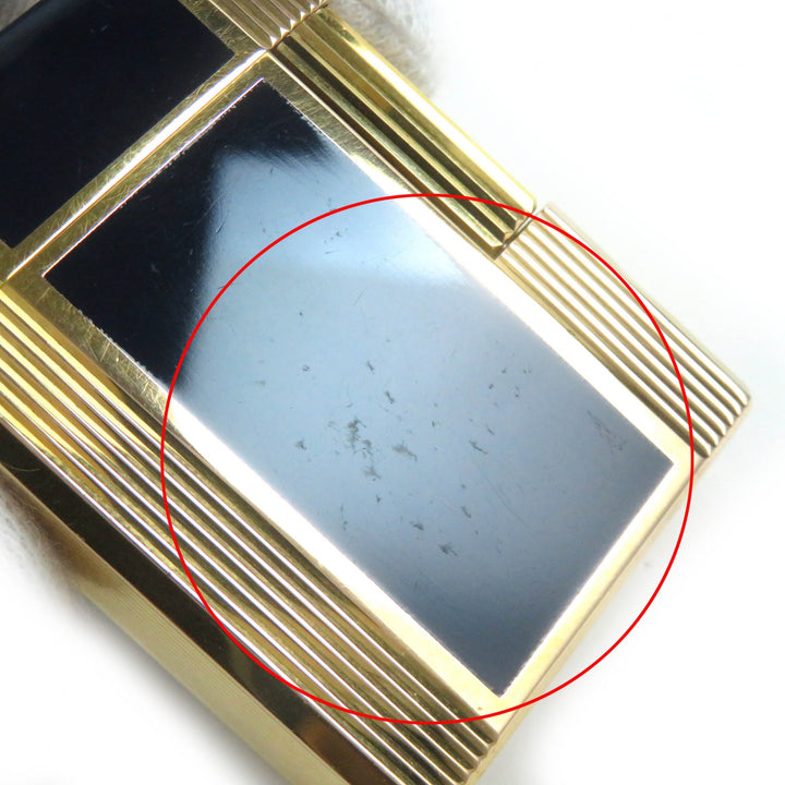 外装良品△Dupont デュポン ライン1 ショート ラッカー スクエア ストライプ ローラー式 ガスライター 喫煙グッズ 仏製 メンズ 着火不可