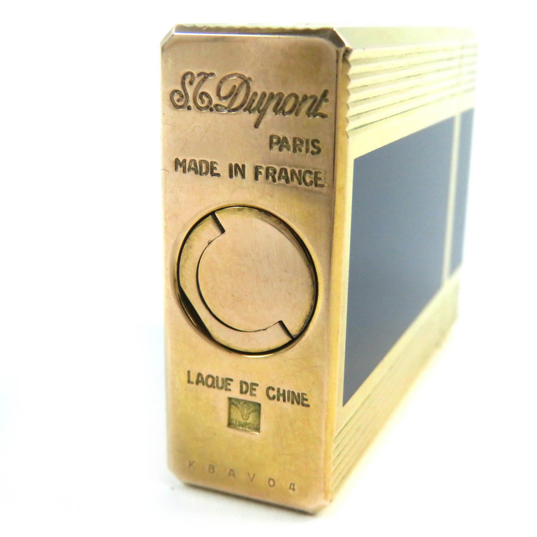 外装良品△Dupont デュポン ライン1 ショート ラッカー スクエア ストライプ ローラー式 ガスライター 喫煙グッズ 仏製 メンズ 着火不可