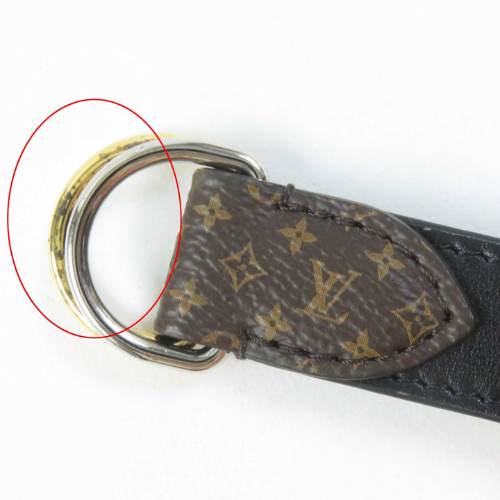 未使用品◎LOUIS VUITTON ルイヴィトン 23AW モノグラムデザインベルト付 長袖 チャンキーニット ワンピース ブラック ホワイト M 正規品