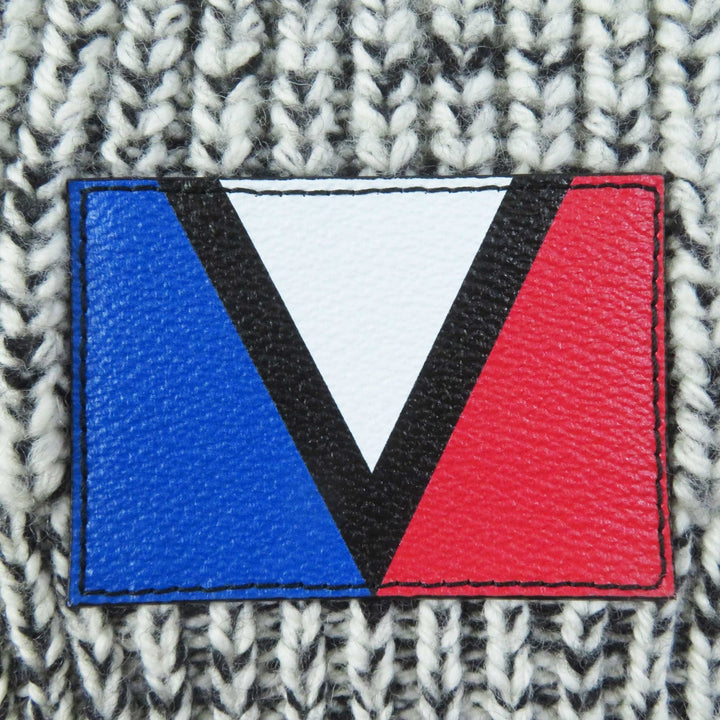 未使用品◎LOUIS VUITTON ルイヴィトン 23AW モノグラムデザインベルト付 長袖 チャンキーニット ワンピース ブラック ホワイト M 正規品