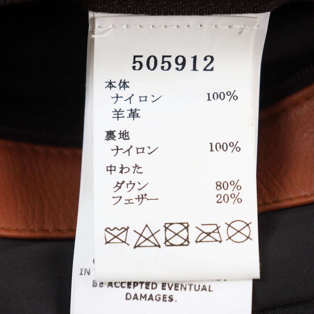 極美品●EMMETI エンメティ 505912 BORDEAUX ムートン・ラムレザー使い フード付 ダウンジャケット・ダウンコート M 伊製 正規品 メンズ