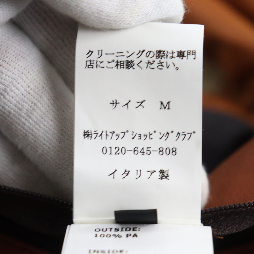 極美品●EMMETI エンメティ 505912 BORDEAUX ムートン・ラムレザー使い フード付 ダウンジャケット・ダウンコート M 伊製 正規品 メンズ