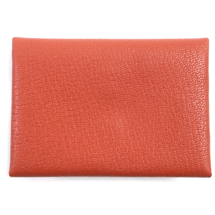 未使用品▼HERMES エルメス カルヴィ デュオ ブリック シルバー金具 シェーブルミゾル レザーコインケース W刻印 箱付き 仏製 メンズ