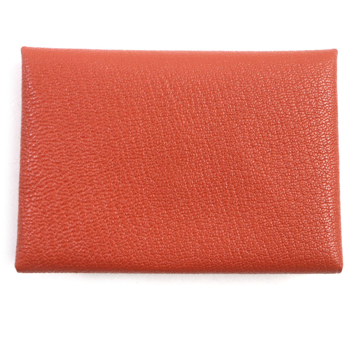 未使用品▼HERMES エルメス カルヴィ デュオ ブリック シルバー金具 シェーブルミゾル レザーコインケース W刻印 箱付き 仏製 メンズ