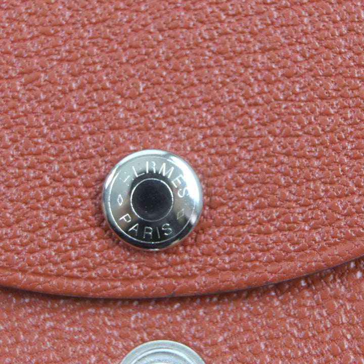 未使用品▼HERMES エルメス カルヴィ デュオ ブリック シルバー金具 シェーブルミゾル レザーコインケース W刻印 箱付き 仏製 メンズ