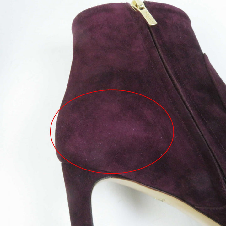 極美品◎Salvatore Ferragamo サルヴァトーレフェラガモ スウェード ゴートスキン ショートブーツ／ブーティ 7D 箱・袋付き 定価125400円