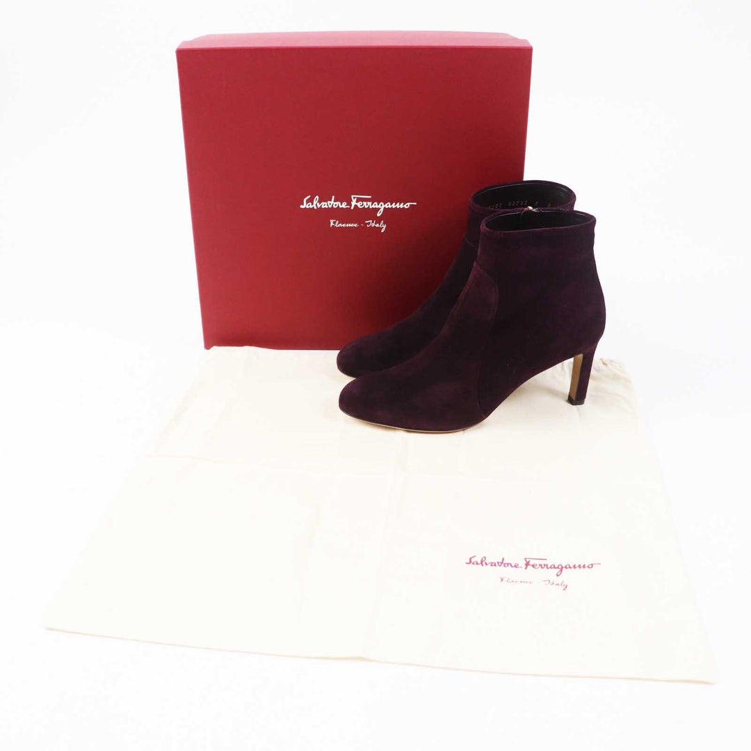 極美品◎Salvatore Ferragamo サルヴァトーレフェラガモ スウェード ゴートスキン ショートブーツ／ブーティ 7D 箱・袋付き 定価125400円