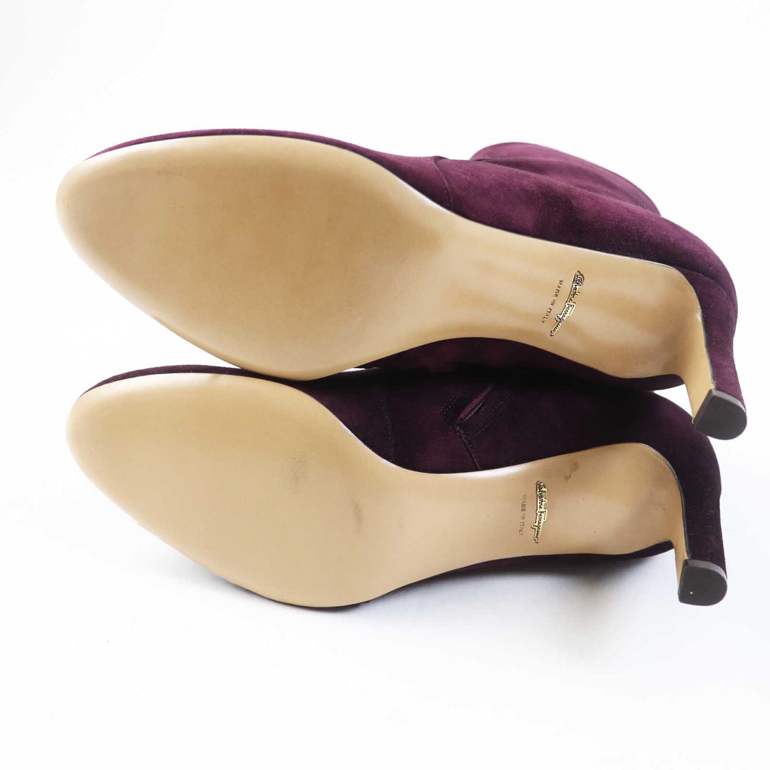 極美品◎Salvatore Ferragamo サルヴァトーレフェラガモ スウェード ゴートスキン ショートブーツ／ブーティ 7D 箱・袋付き 定価125400円