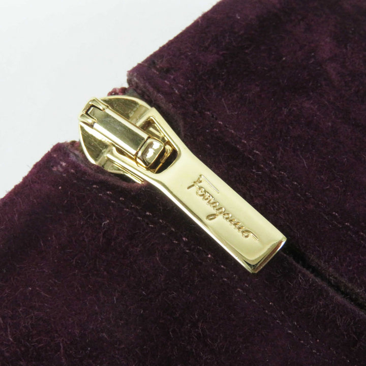 極美品◎Salvatore Ferragamo サルヴァトーレフェラガモ スウェード ゴートスキン ショートブーツ／ブーティ 7D 箱・袋付き 定価125400円