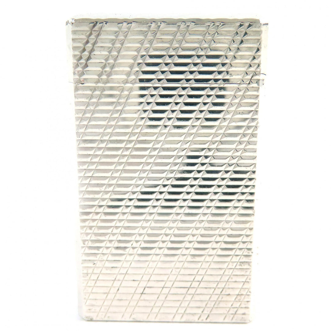 外装美品△Dupont デュポン ライン1 ロング 総柄 スクエア ローラー式 ガスライター 喫煙グッズ ライター シルバー 仏製 メンズ 着火不可