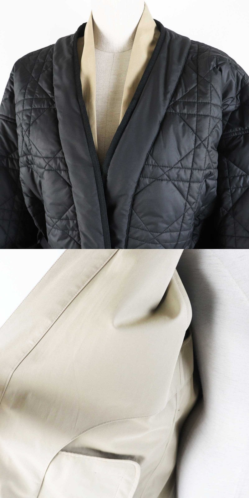 極美品◎Christian Dior クリスチャンディオール 23SS 327M11A3332 Bee刺繍 カナージュジャケット 3WAY トレンチコート 42 正規品