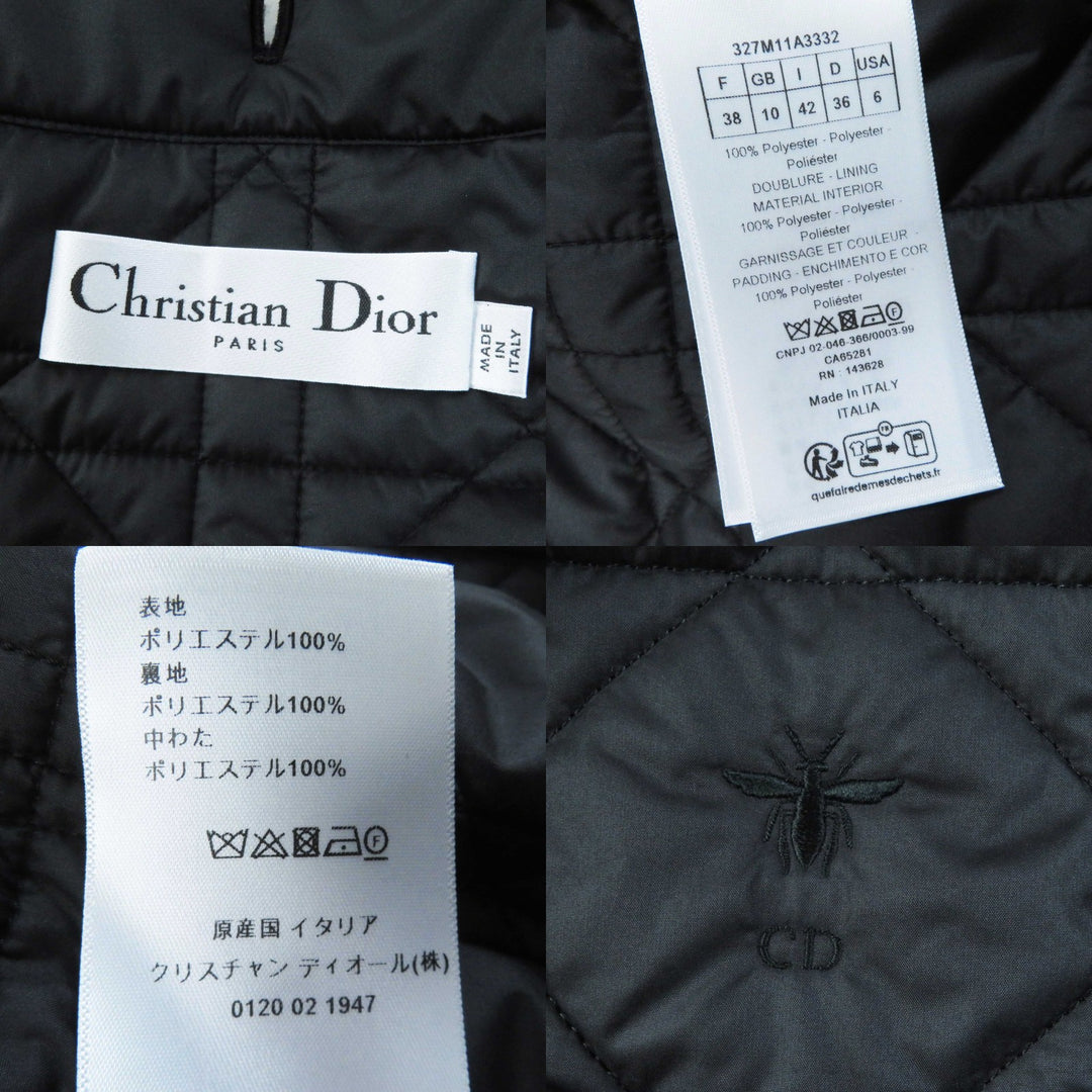 極美品◎Christian Dior クリスチャンディオール 23SS 327M11A3332 Bee刺繍 カナージュジャケット 3WAY トレンチコート 42 正規品