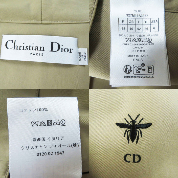 極美品◎Christian Dior クリスチャンディオール 23SS 327M11A3332 Bee刺繍 カナージュジャケット 3WAY トレンチコート 42 正規品