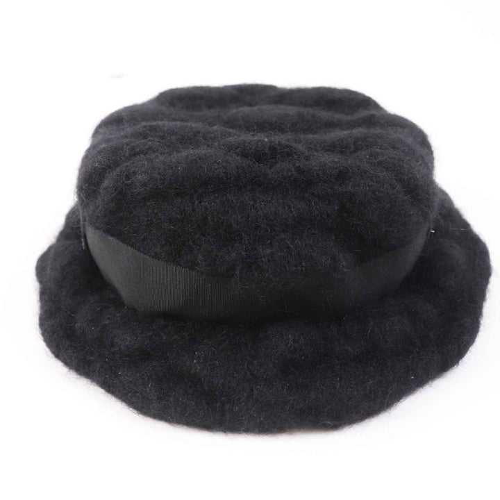 極美品◎CHANEL シャネル モヘア ココマーク付き ハット ブラック M フランス製 正規品 レディース