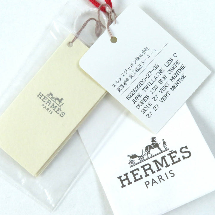 未使用品△HERMES エルメス 522823DO シルク100％ 総柄デザイン ツイルレーヌ ラップスカート マルチカラー 38 仏製 正規品 レディース