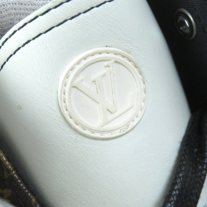 極美品△LOUIS VUITTON ルイヴィトン アークライトライン モノグラム LVロゴパッチ付き レザー ショートブーツ アンクルブーツ 37 伊製
