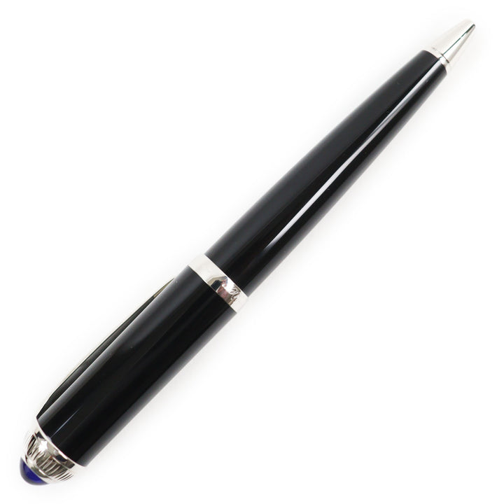 極美品●Cartier カルティエ ロードスター ツイスト式 ブルージェムストーン付き ツイスト式 ボールペン 黒 フランス製 筆記確認済み