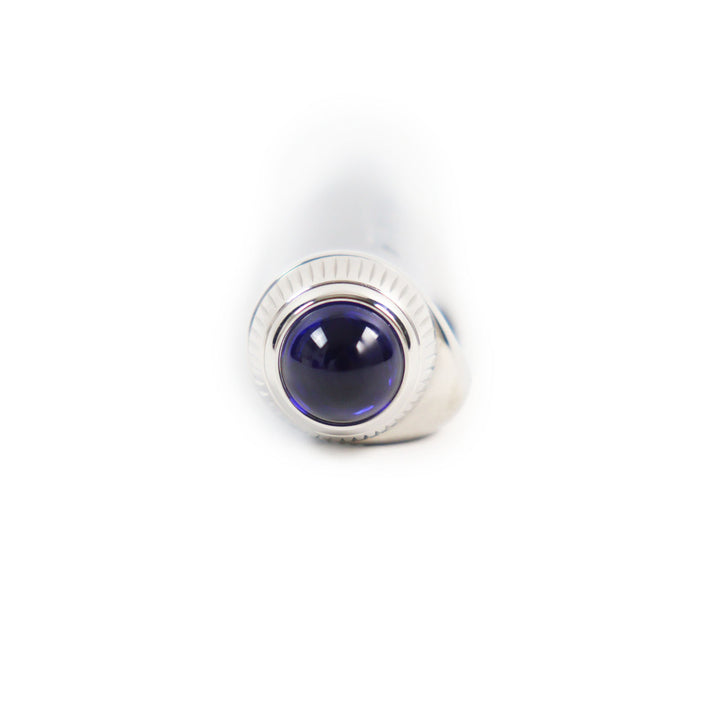 極美品●Cartier カルティエ ロードスター ツイスト式 ブルージェムストーン付き ツイスト式 ボールペン 黒 フランス製 筆記確認済み
