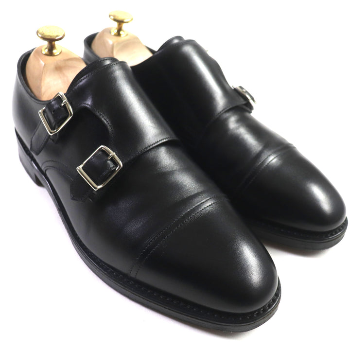 美品▼John Lobb ジョンロブ 9795 WILLIAM ウィリアム ダブルモンクストラップ ストレートチップ レザーシューズ シルバー金具 6 メンズ