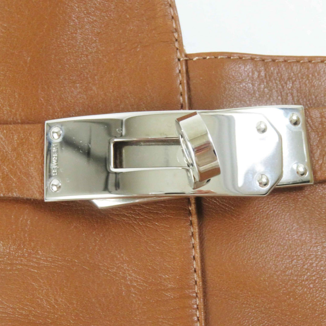 美品◎HERMES エルメス JOUEUSE ジュウーズ シルバー金具 ケリー金具 レザー ショートブーツ ブラウン 38.5 イタリア製 レディース