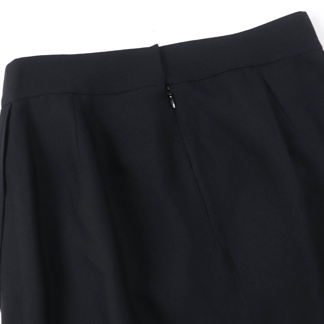極美品☆CHANEL シャネル P43905V31200 シルク100％ グリポアボタン付 膝丈 タイトスカート ブラック 40 フランス製 レディース