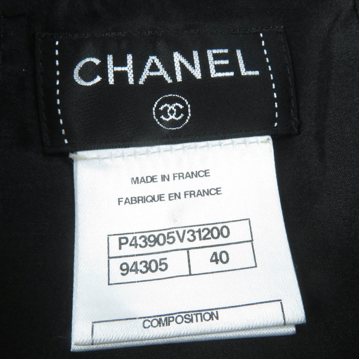 極美品☆CHANEL シャネル P43905V31200 シルク100％ グリポアボタン付 膝丈 タイトスカート ブラック 40 フランス製 レディース