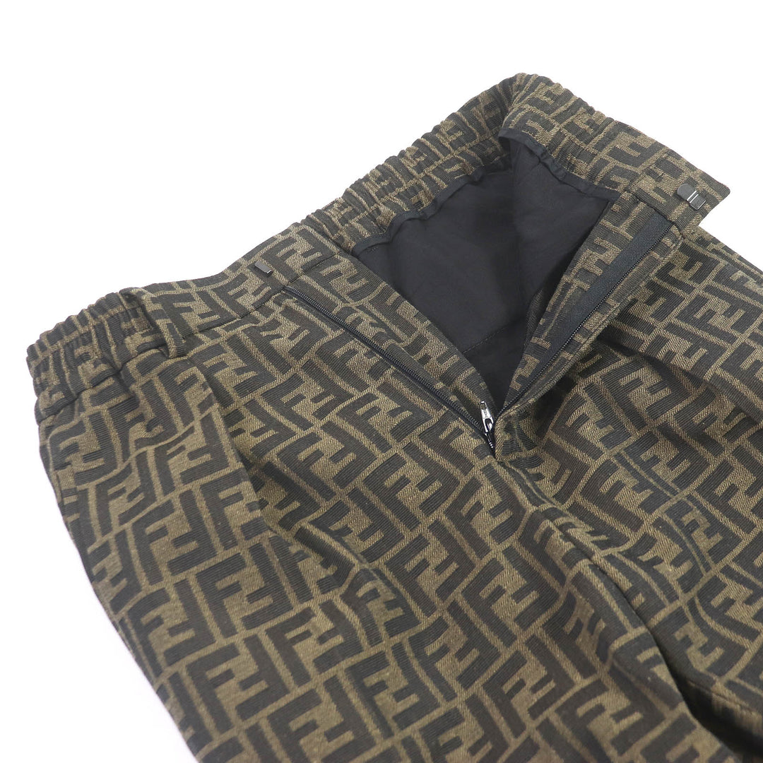 美品□FENDI フェンディ FJ0498/FB0767 FFロゴ ズッカ 総柄 シングルスーツ 上下セットアップ ブラウン 44 イタリア製 正規品 メンズ