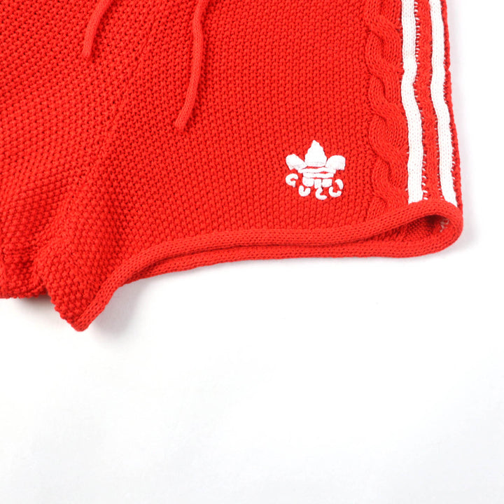 未使用品★GUCCI グッチ adidas アディダス 22AW 693835 リネン コットン混 トレフォイル刺繍入り ニット ショートパンツ M　正規品