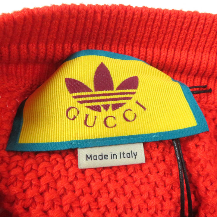 未使用品★GUCCI グッチ adidas アディダス 22AW 693835 リネン コットン混 トレフォイル刺繍入り ニット ショートパンツ M　正規品