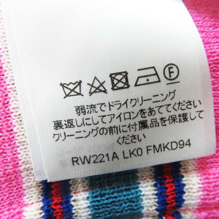 極美品◎LOUIS VUITTON ルイヴィトン 22SS ウール100％ ロゴ金ボタン LVストライプスリーブドレス／ワンピース ピンク マルチ M 正規品