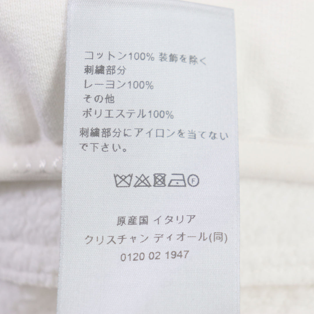 美品▼DIOR ディオール オム 24SS 413J434A0879 ロゴ刺繍 ハーフジップ プルオーバー スウェット ホワイト L イタリア製 正規品 メンズ