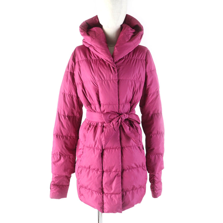 極美品★WEEKEND MaxMara ウィークエンドマックスマーラ 54860853 フード・ベルト付 比翼仕立て ダウンコート ピンク　42 正規品