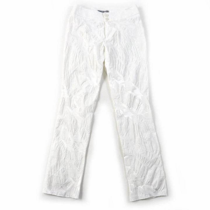 極美品☆ISSEY MIYAKE イッセイミヤケ IM31FF505 総柄デザイン ボトムス パンツ ホワイト 1 日本製 正規品 レディース