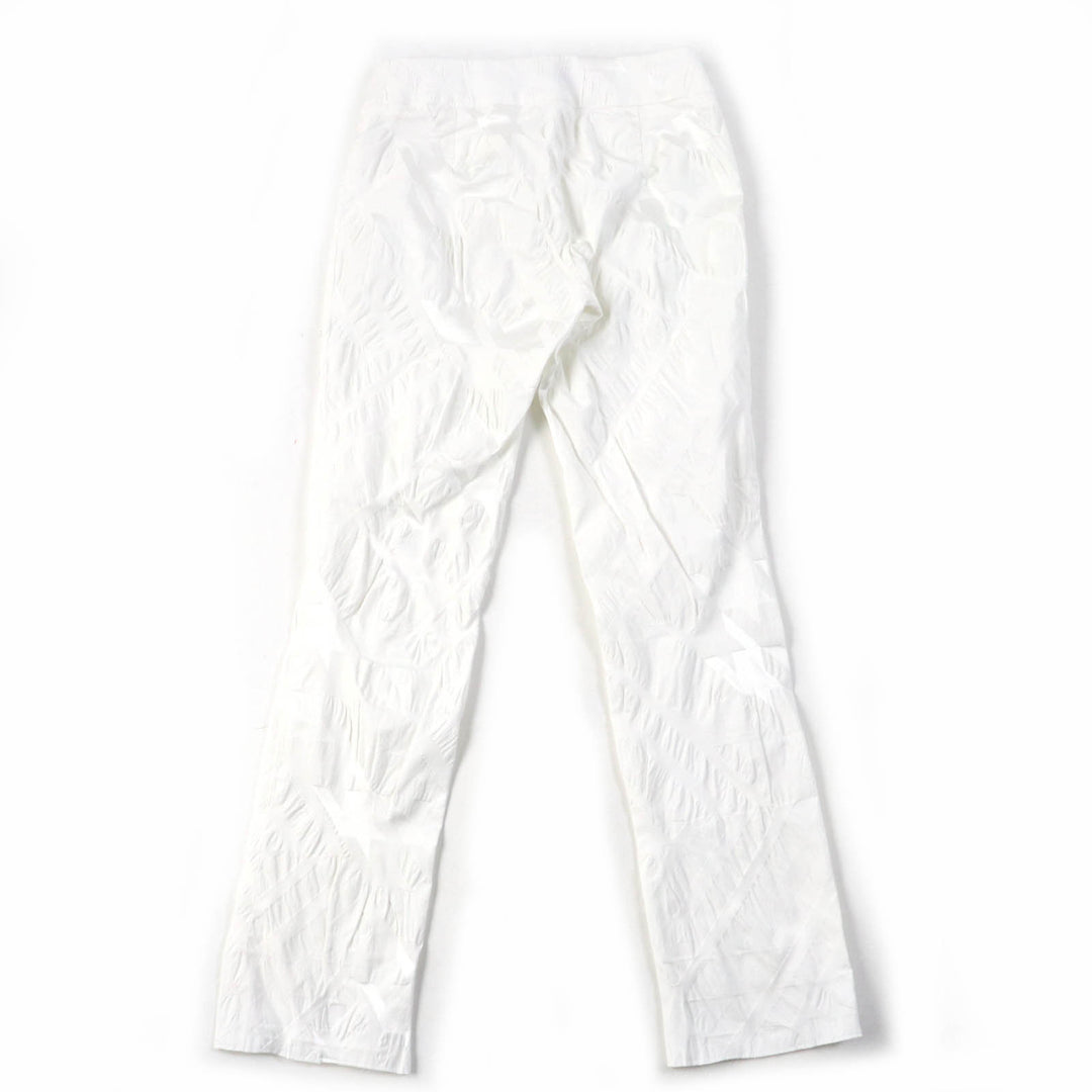 極美品☆ISSEY MIYAKE イッセイミヤケ IM31FF505 総柄デザイン ボトムス パンツ ホワイト 1 日本製 正規品 レディース