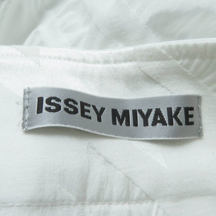 極美品☆ISSEY MIYAKE イッセイミヤケ IM31FF505 総柄デザイン ボトムス パンツ ホワイト 1 日本製 正規品 レディース